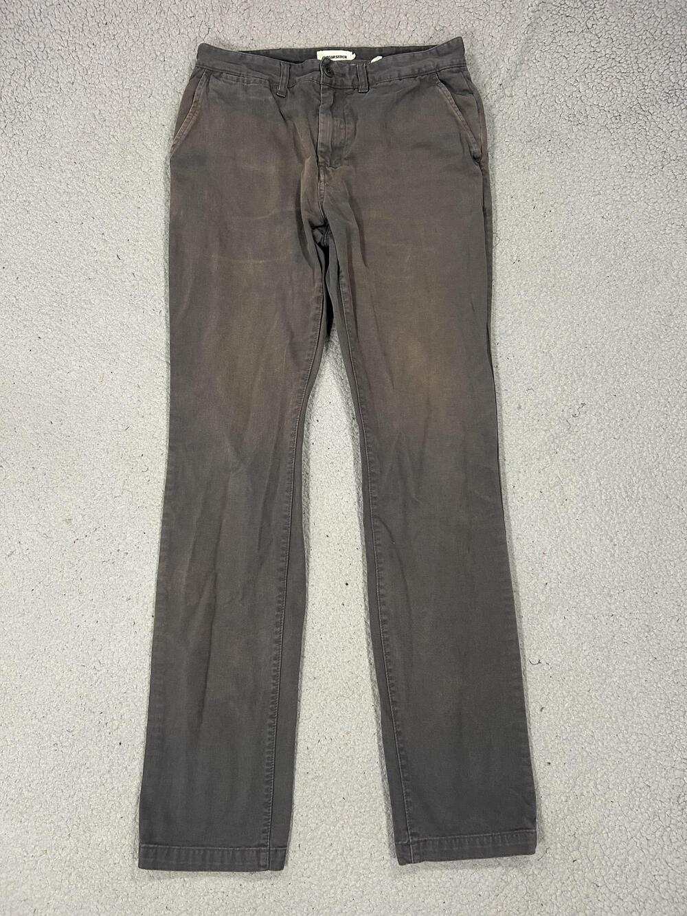 Taylor Stitch Foundation Pants Mens 30 Gray Chino Organic Cotton Canvas Casual